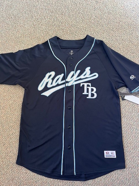 NWT True Fan Tampa Bay Rays Genuine Merchandise Baseball Jersey Size L