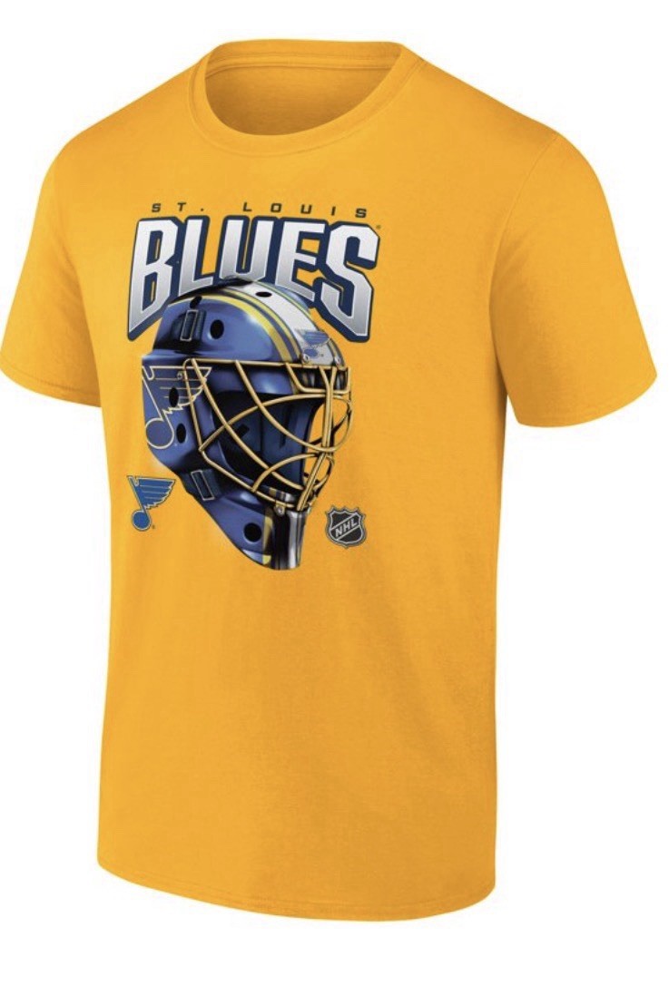 St. Louis Blues Shirt Mens Large Fanatics Yellow Ice Hockey NHL Logo
