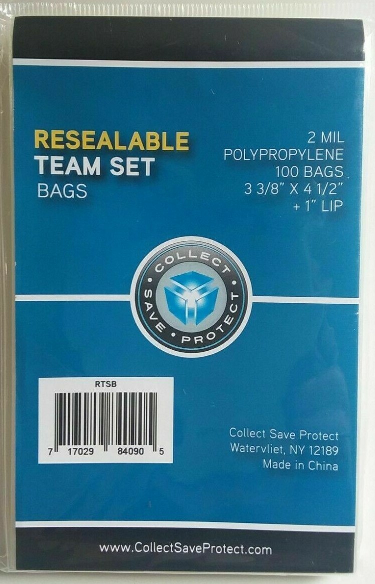 COLLECT SAVE PROTECT CSP RESEALABLE TEAM SET BAGS LOT OF 3 100CT