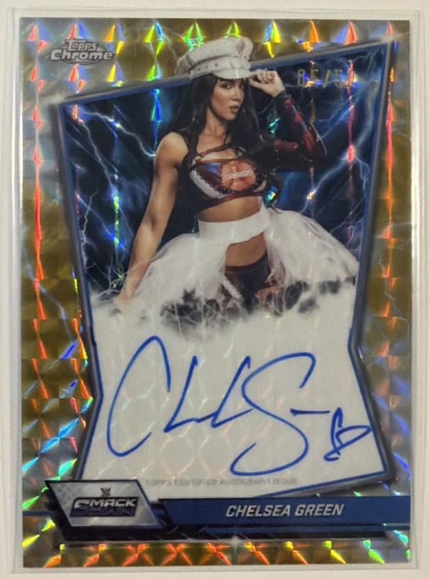 2026 Topps Chrome WWE Chelsea Green Autograph On Card Auto Geometric Gold 05/50