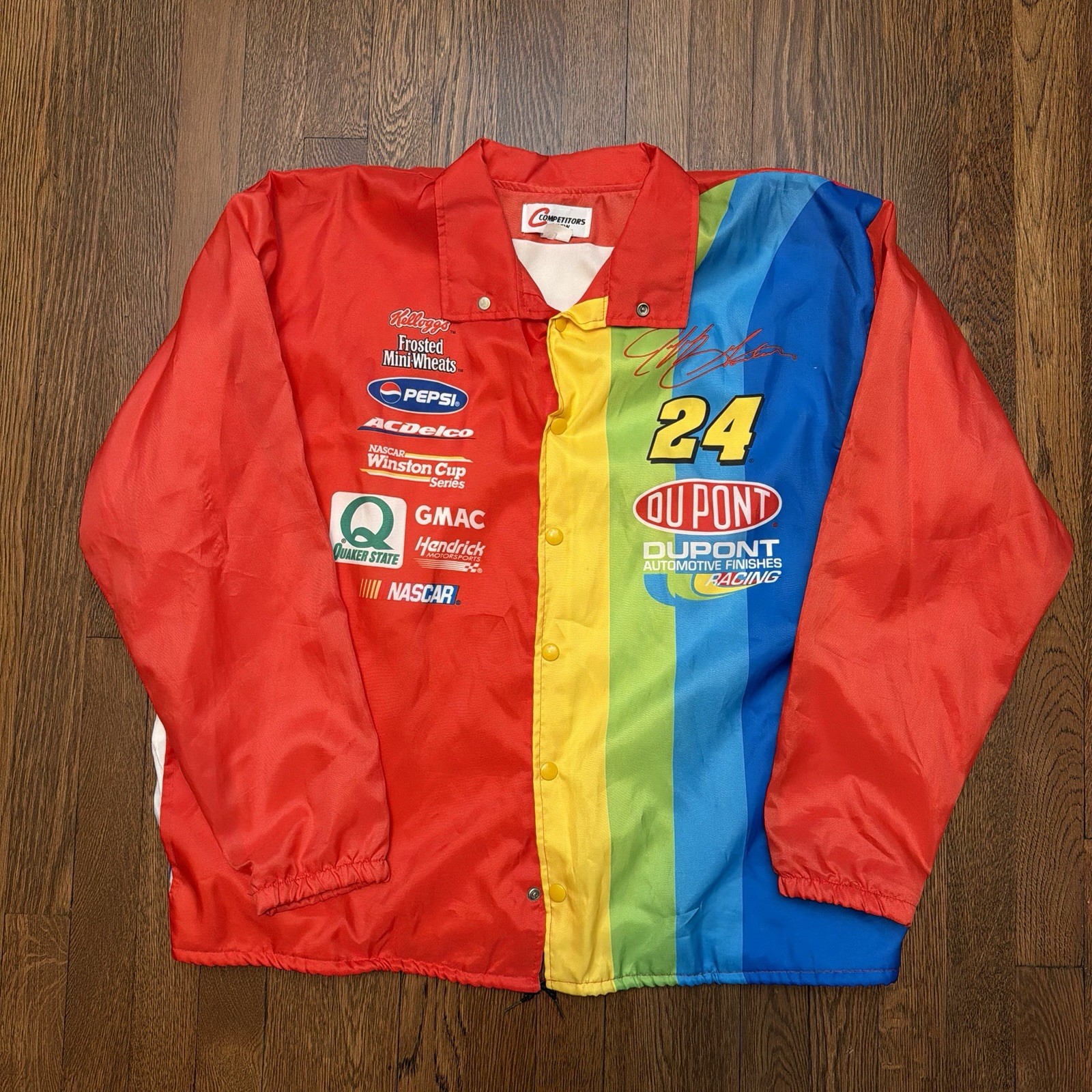 Vintage Jeff Gordon Jacket Mens Large 90’s Y2K Satin Windbreaker Lightweight