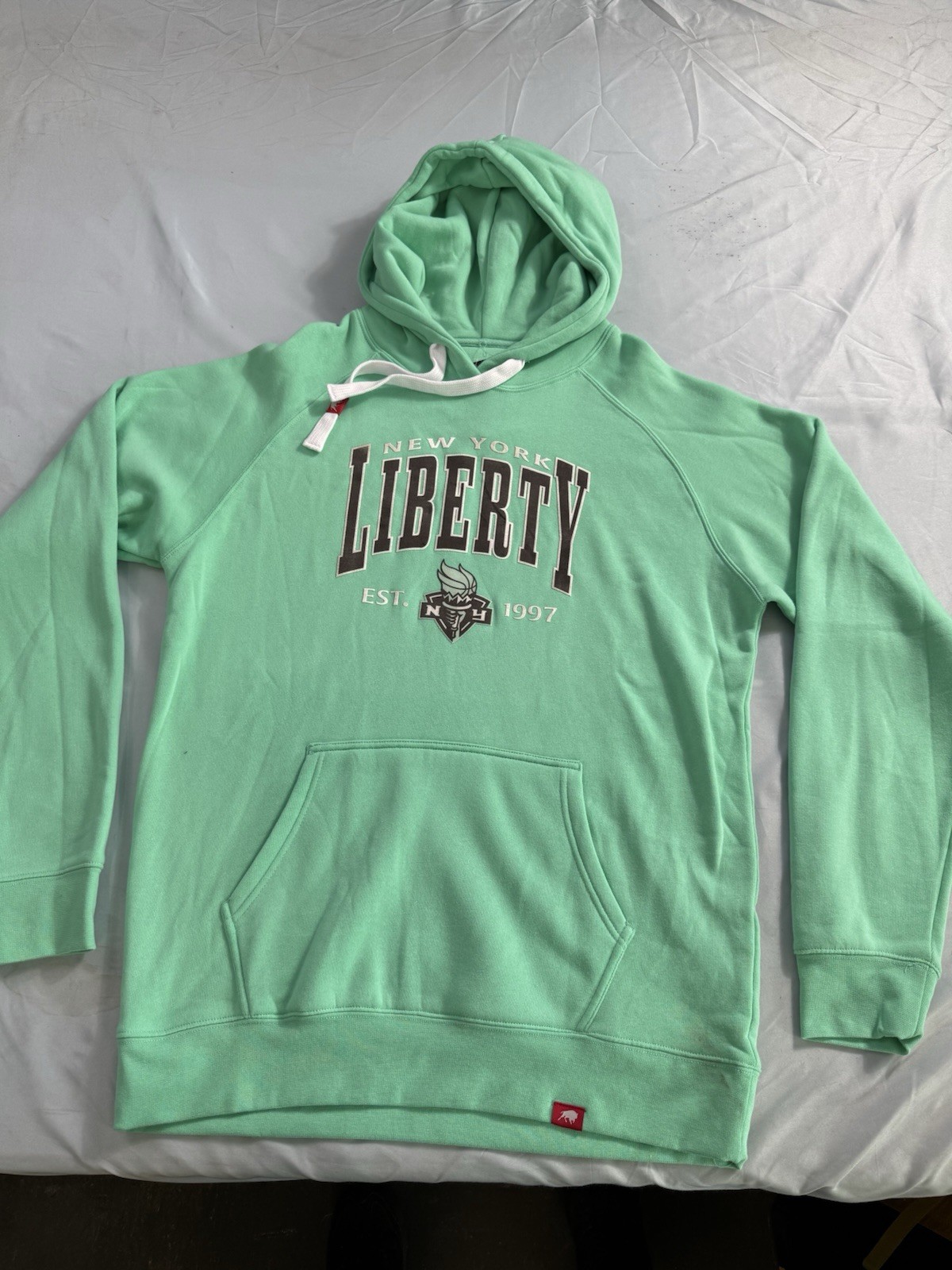 NWT WNBA New York Liberty Unisex Mint Green Long Sleeve Hoodie Size XL