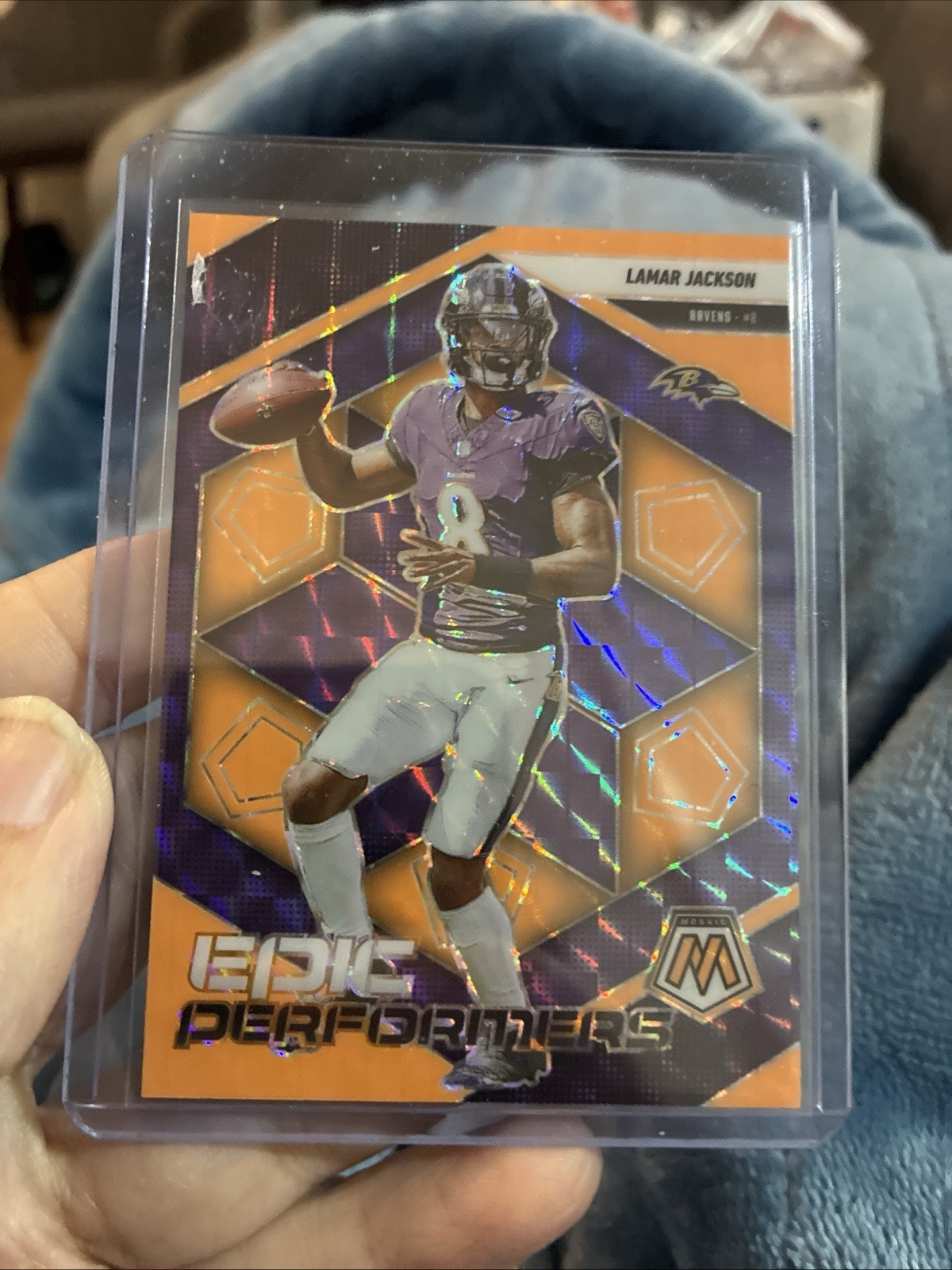 2025 Panini Mosaic – Epic Performers Lamar Jackson #3 Orange Plus 5 More Cards