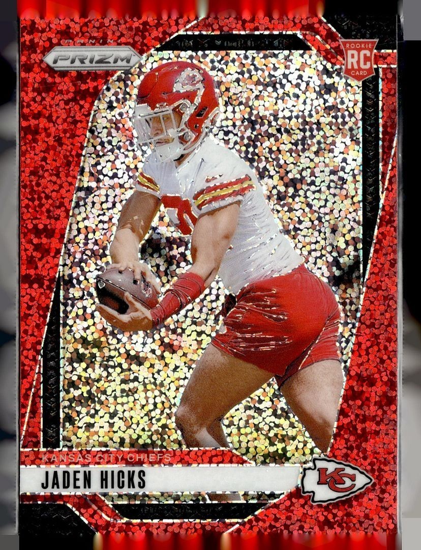 2024 PRIZM RED SPARKLE ROOKIE 336 Jaden Hicks Kansas City Chiefs