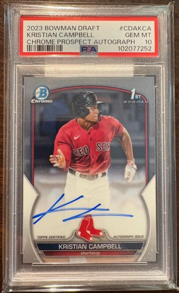 2023 Bowman Draft Kristian Campbell Chrome Prospect Auto 1st Bowman PSA 10