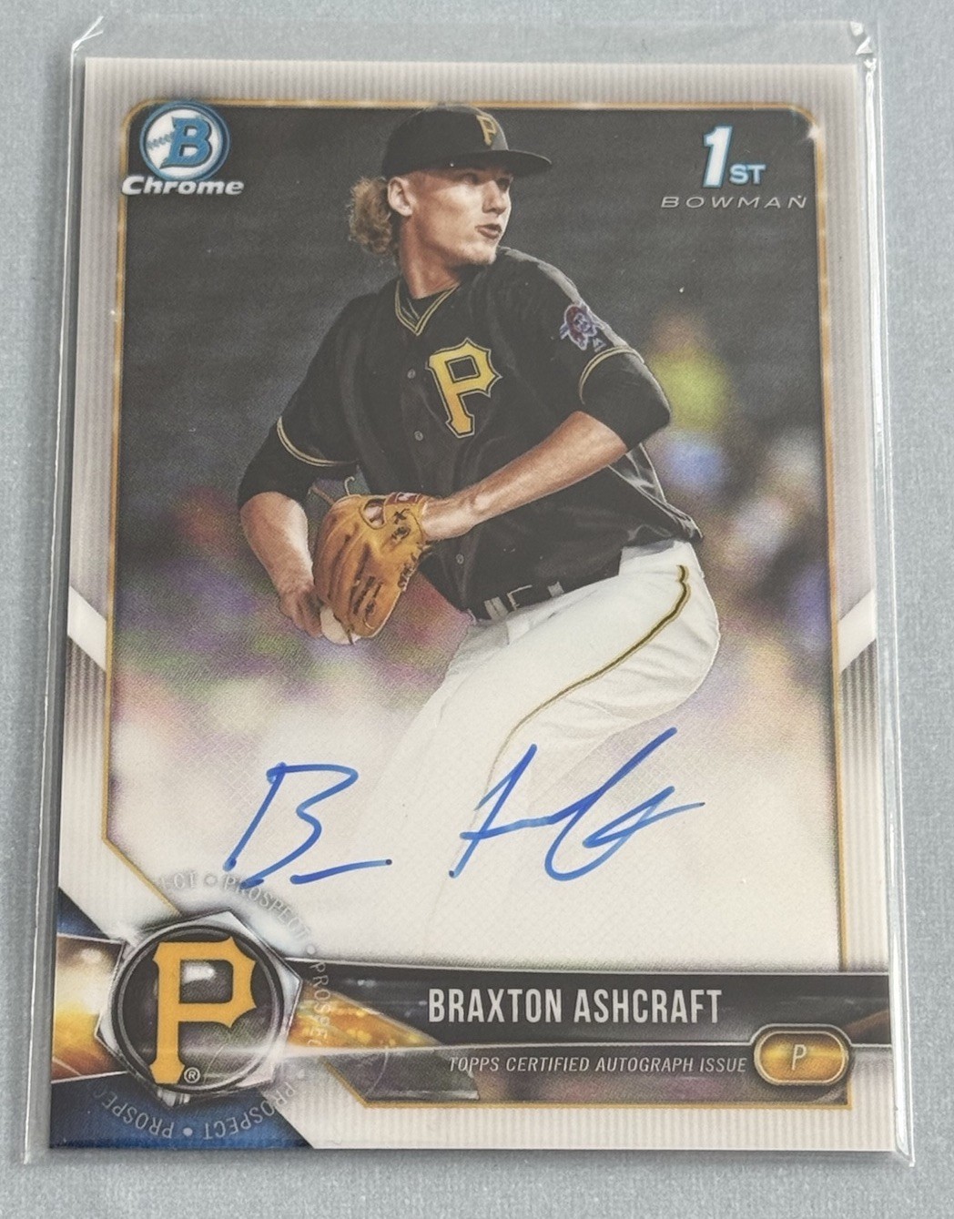 2018 BRAXTON ASHCRAFT BOWMAN CHROME 1ST AUTO AUTOGRAPH PIRATES