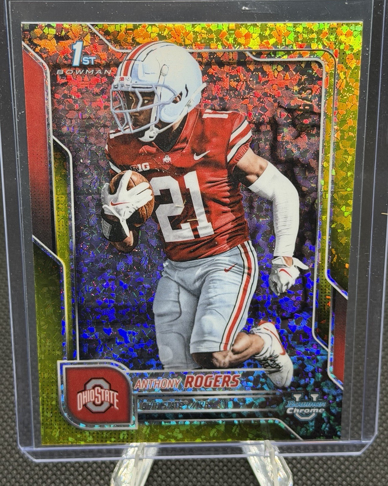 2025 Bowman University Chrome – Anthony Rogers #68 Yellow Mini-Diamond Refractor