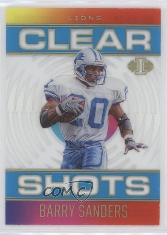 2021 Panini Illusions Clear Shots Light Blue /299 Barry Sanders #CS-14 HOF 0c3