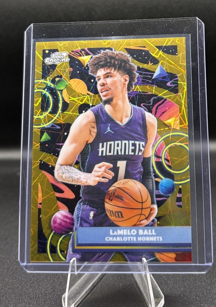 2025-26 Topps Chrome Cosmic #124 Lamelo Ball Gold Interstellar 1/50 Number Match