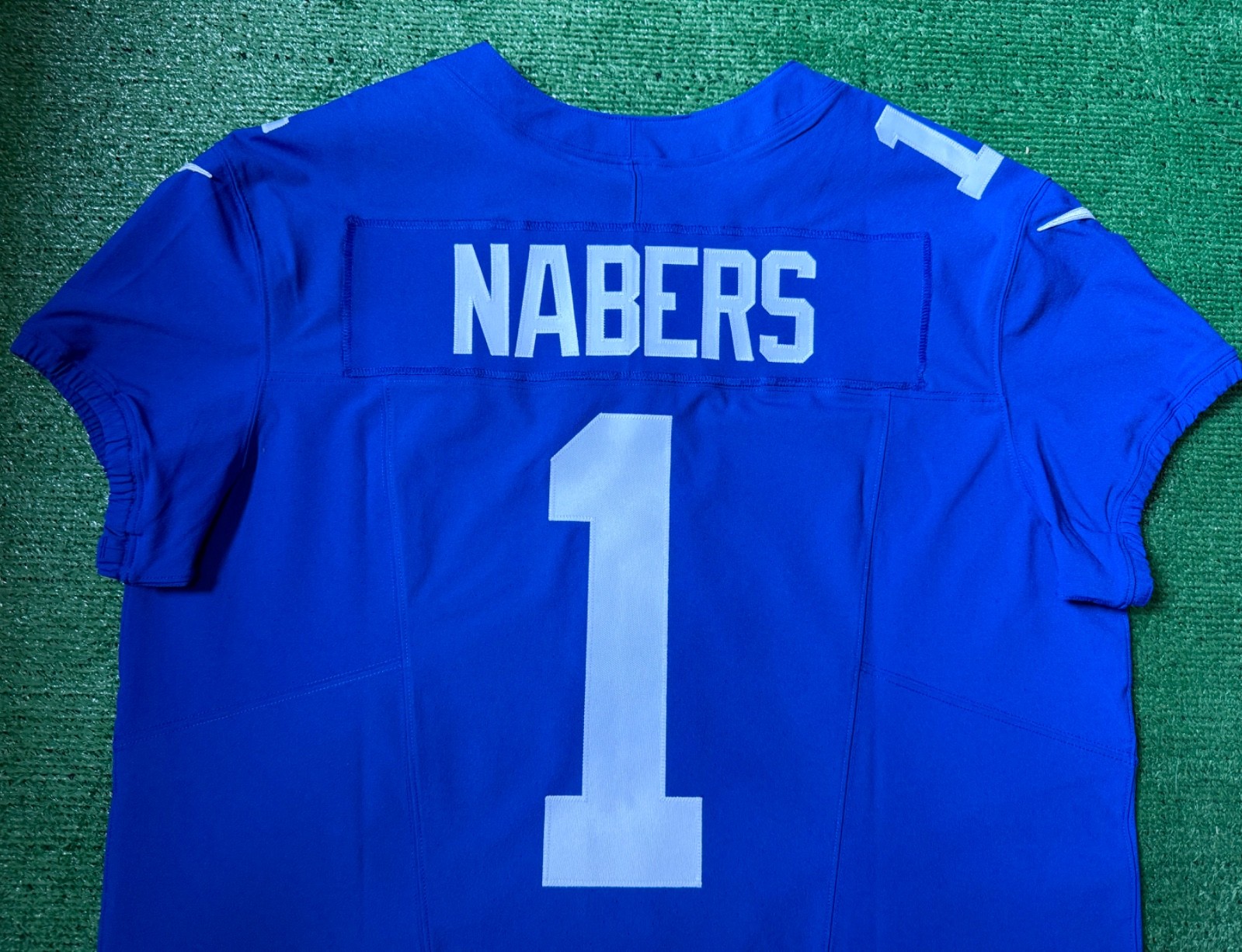Authentic Malik Nabers New York Giants Nike Vapor FUSE Elite Jersey Size 48/XL