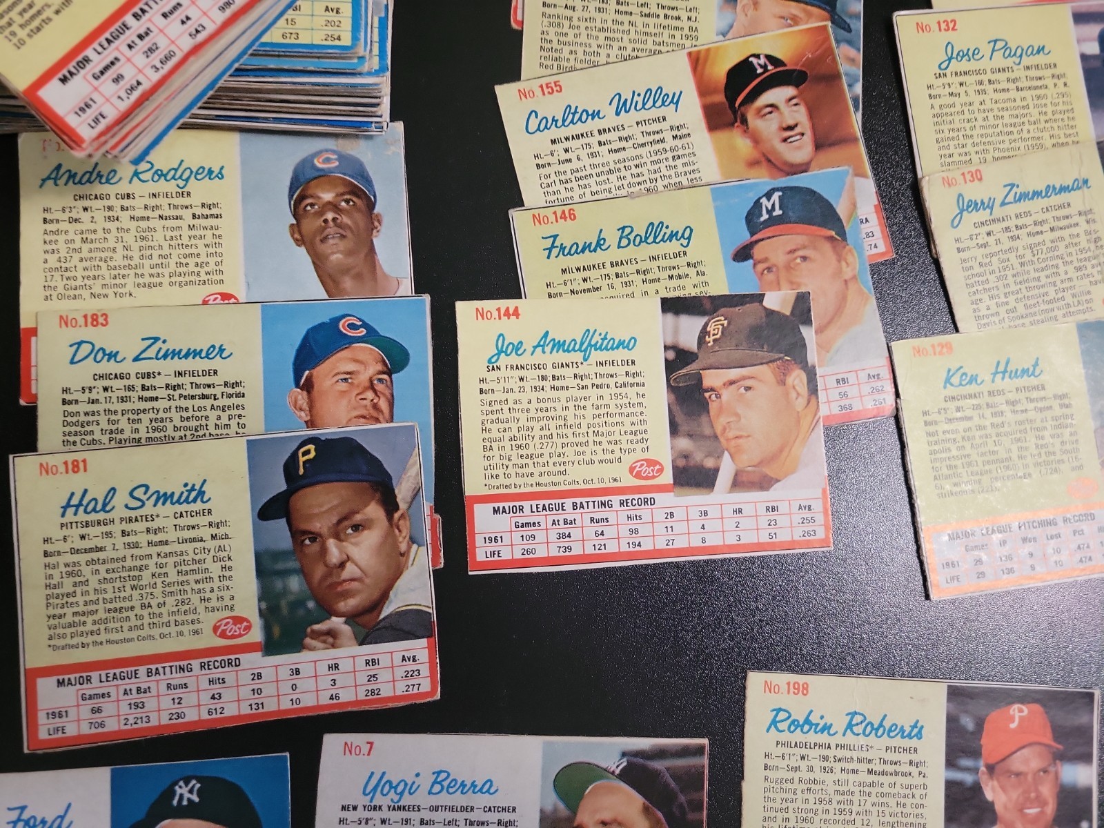 1962 Post Cereal Baseball Lot- 113 Cards -W/ Mantle Aaron Clemente Mays – Loaded