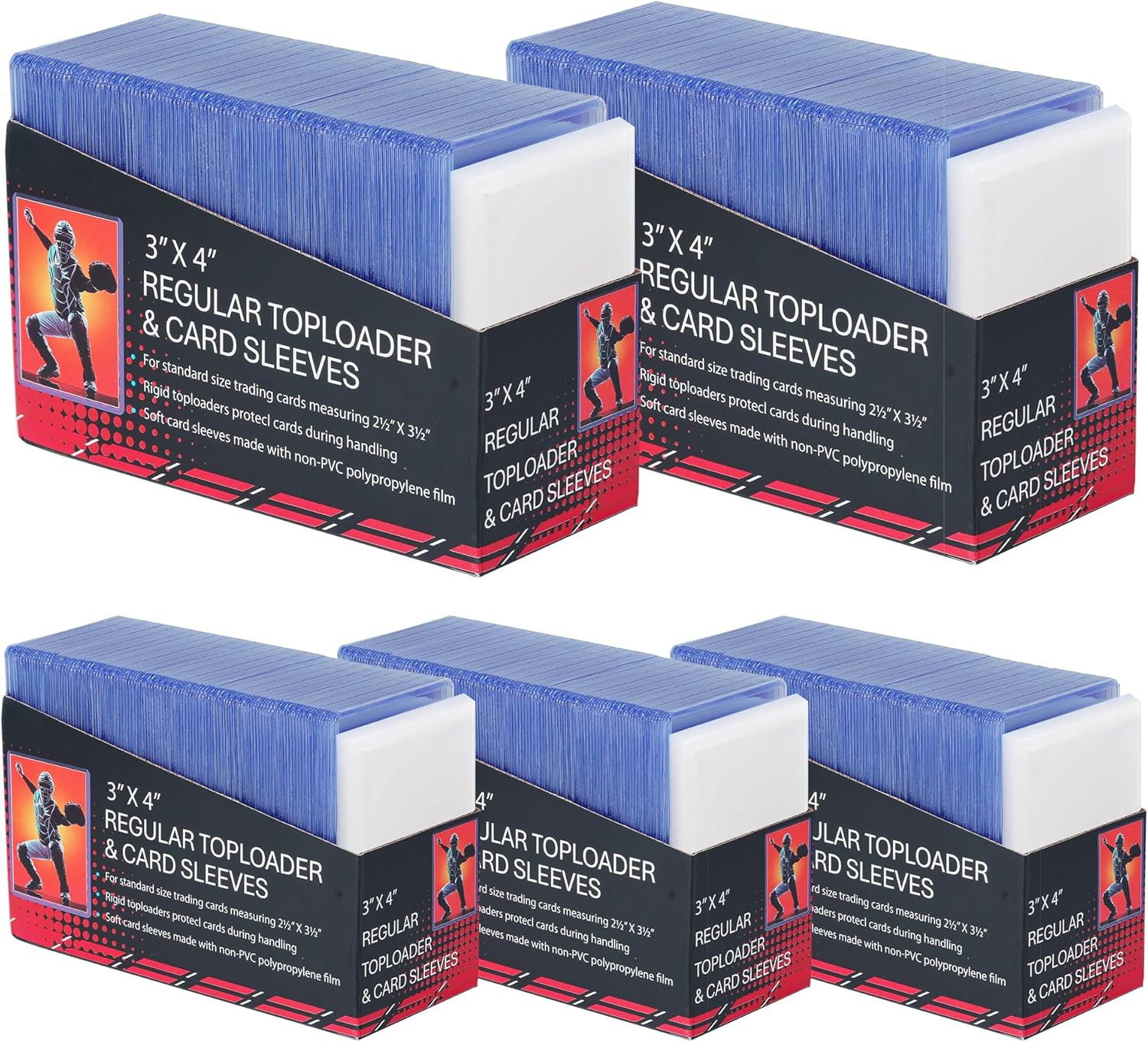 1000 Card Sleeves Top Loaders for Cards 3X4 Baseball Card Protectors Toploaders