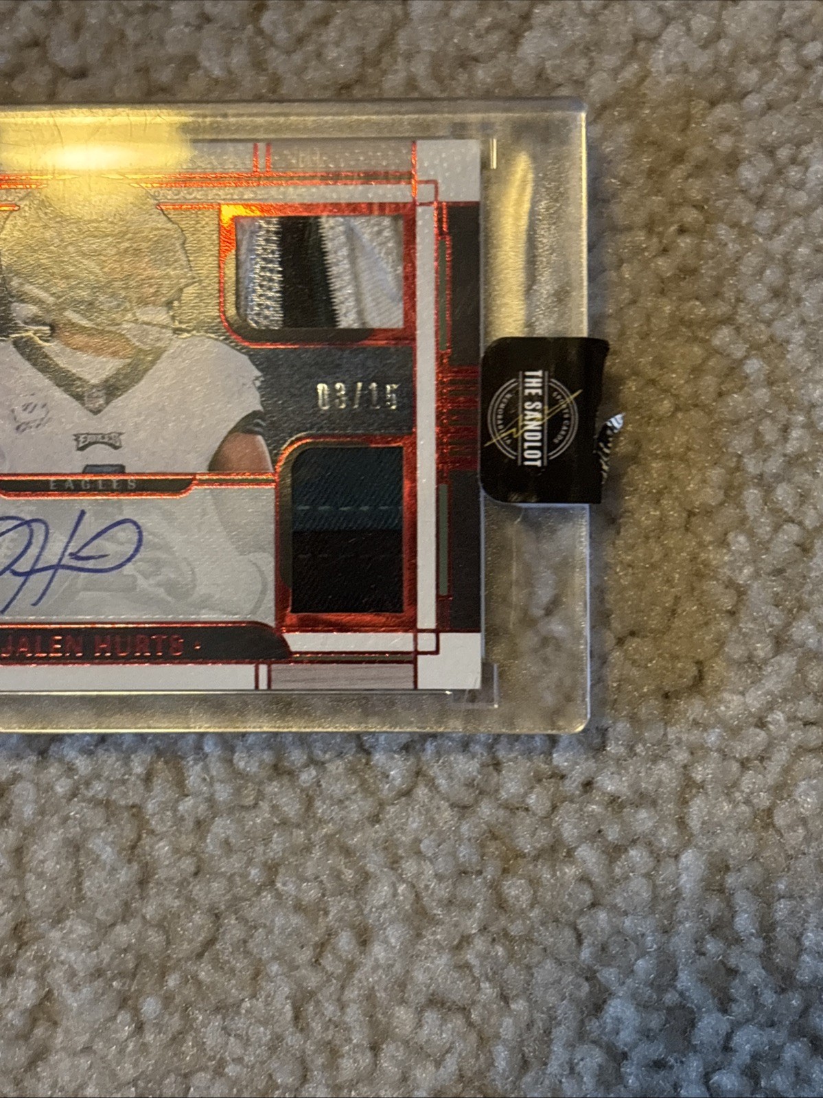 2023 Panini Jalen Hurts Quad Patch ON CARD AUTO /15 chase Pack! ONE IN 5 CHANCE