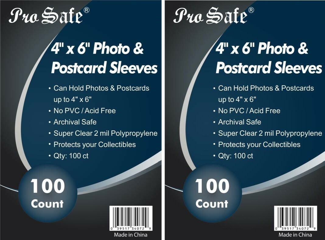 1000 Photo Postcard CARD SLEEVES 4×6 – Crytal Clear – 1000 Clear Soft Sleeves