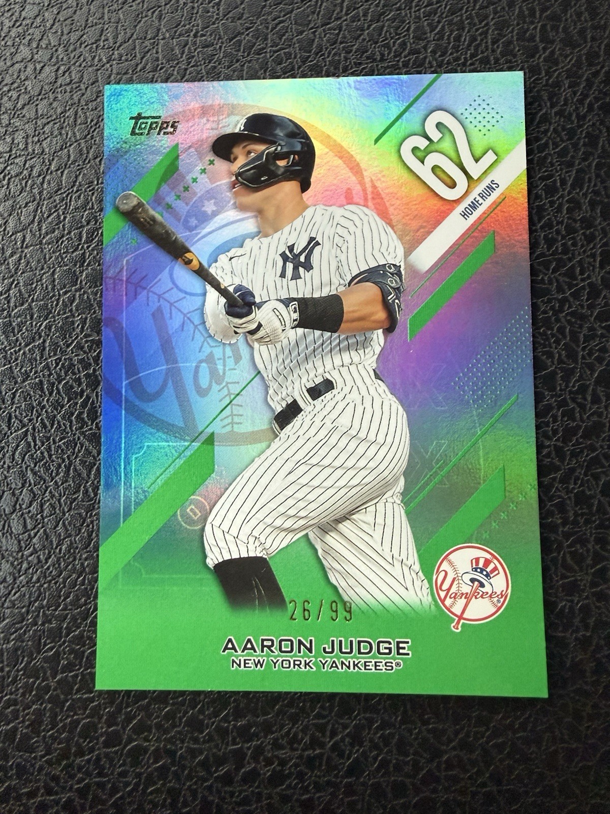 2026 Topps Series 2 Aaron Judge CN-1 Green 26 /99 New York Yankees -62 HR Season