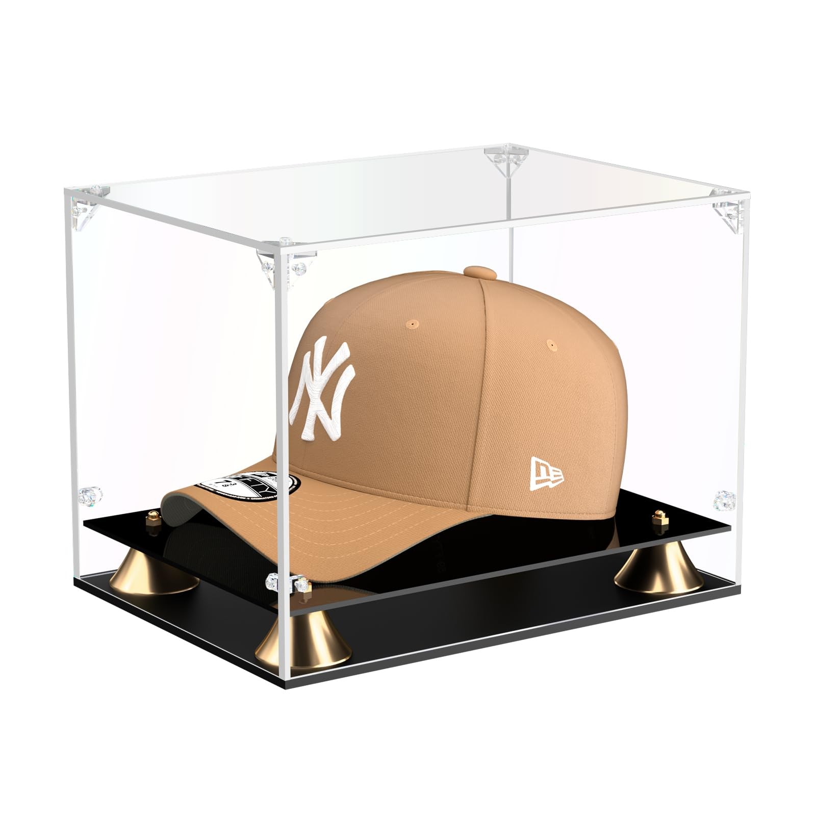 KOLIPI Hat Display Case, Clear Acrylic Baseball Cap Display Box with Double L…