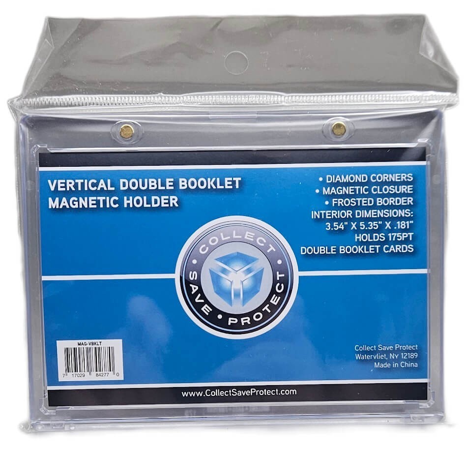 (3 Count Lot) CSP Vertical Double Booklet Magnetic Card Holder 175pt Booklets