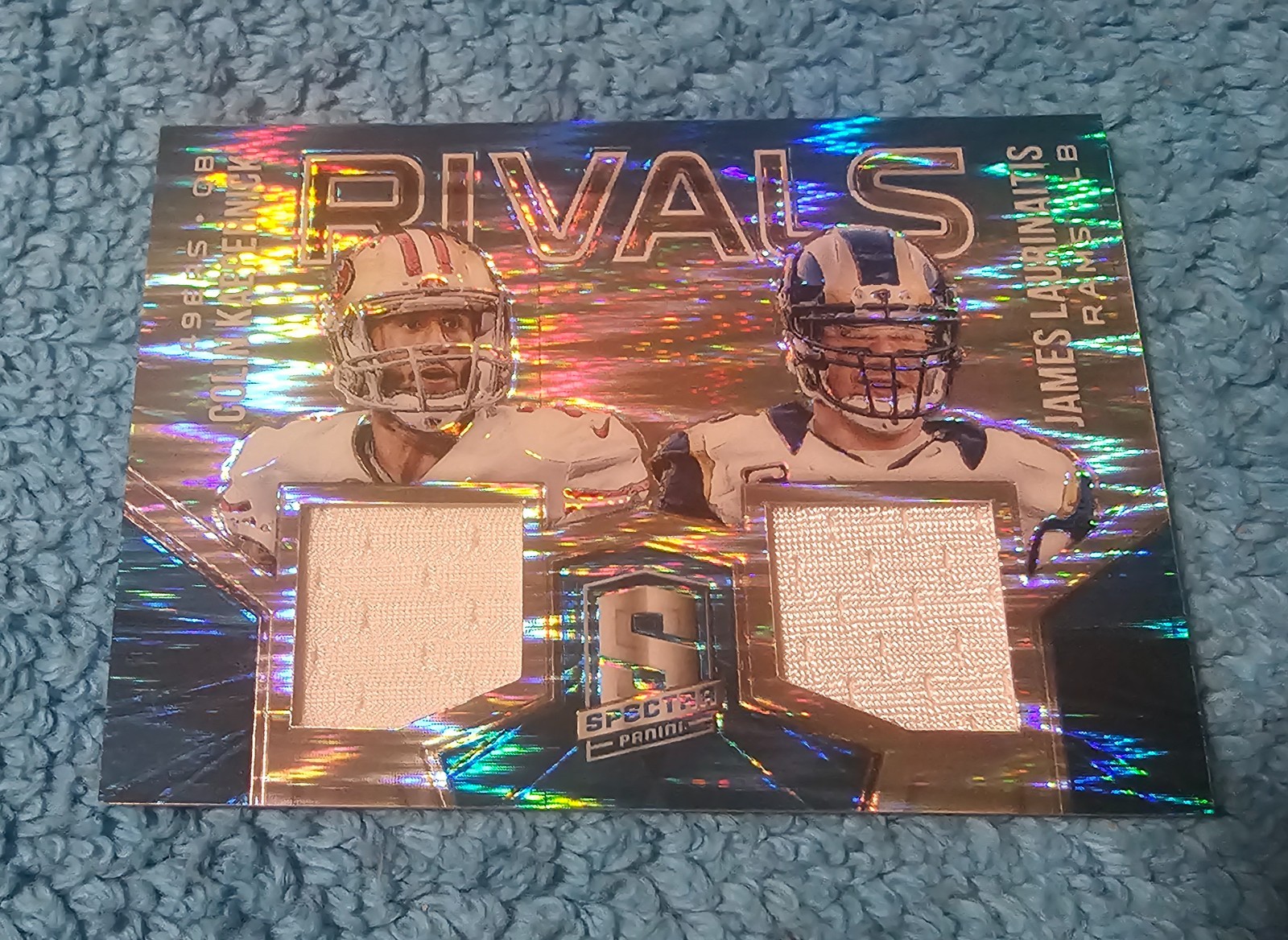 2015 Spectra Rivals Colin Kaepernick / James Laurinaitis Blue Prizm 48/50 #RV-KL