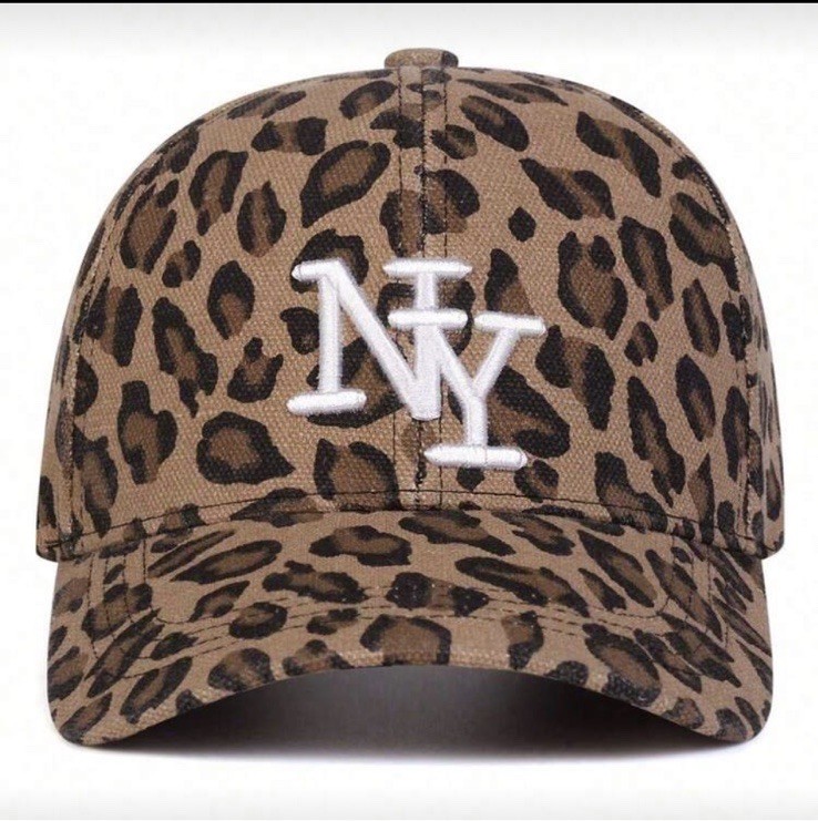 New York Yankees Leopard Print MLB Baseball Cap Brown Black