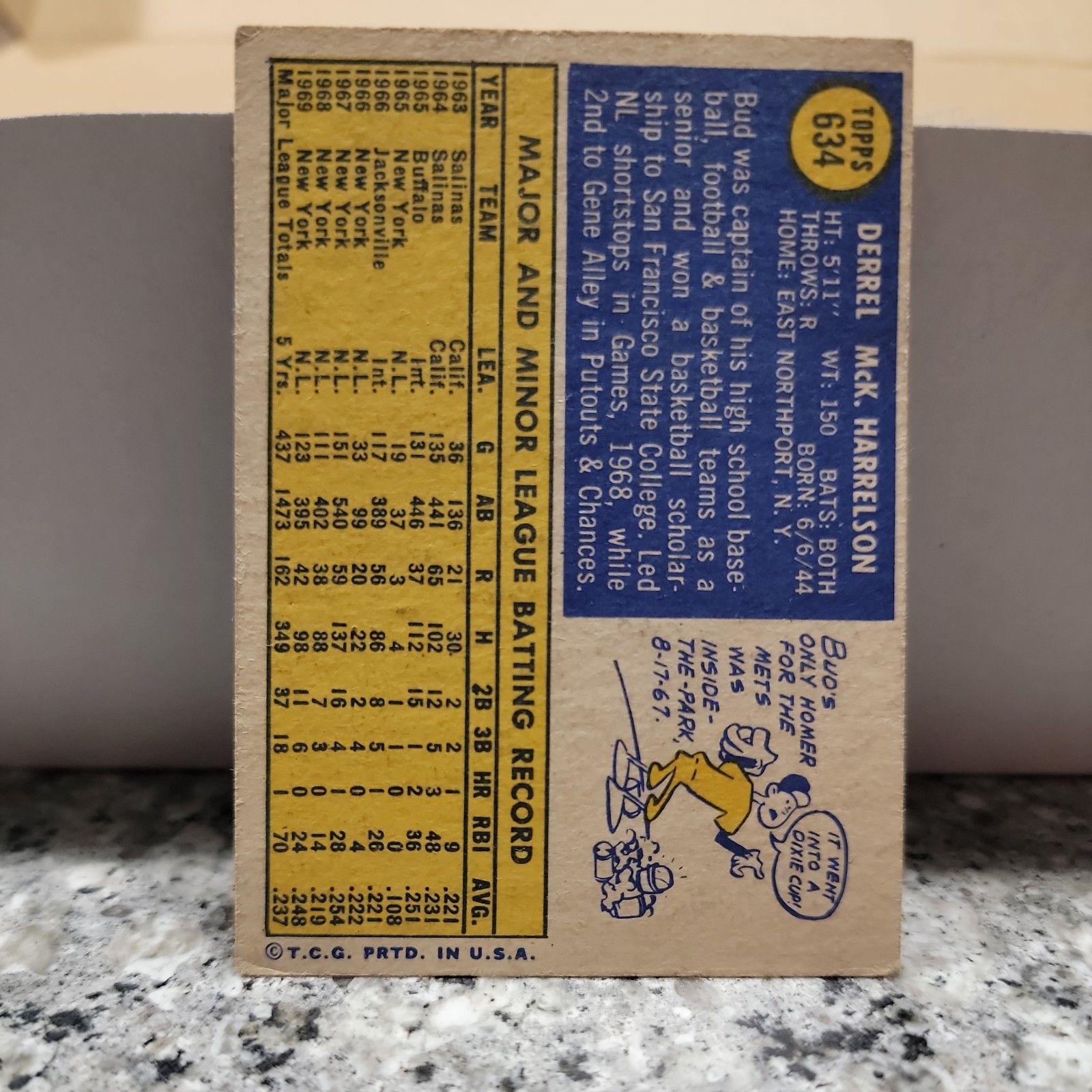 1970 Topps – High # Bud Harrelson #634