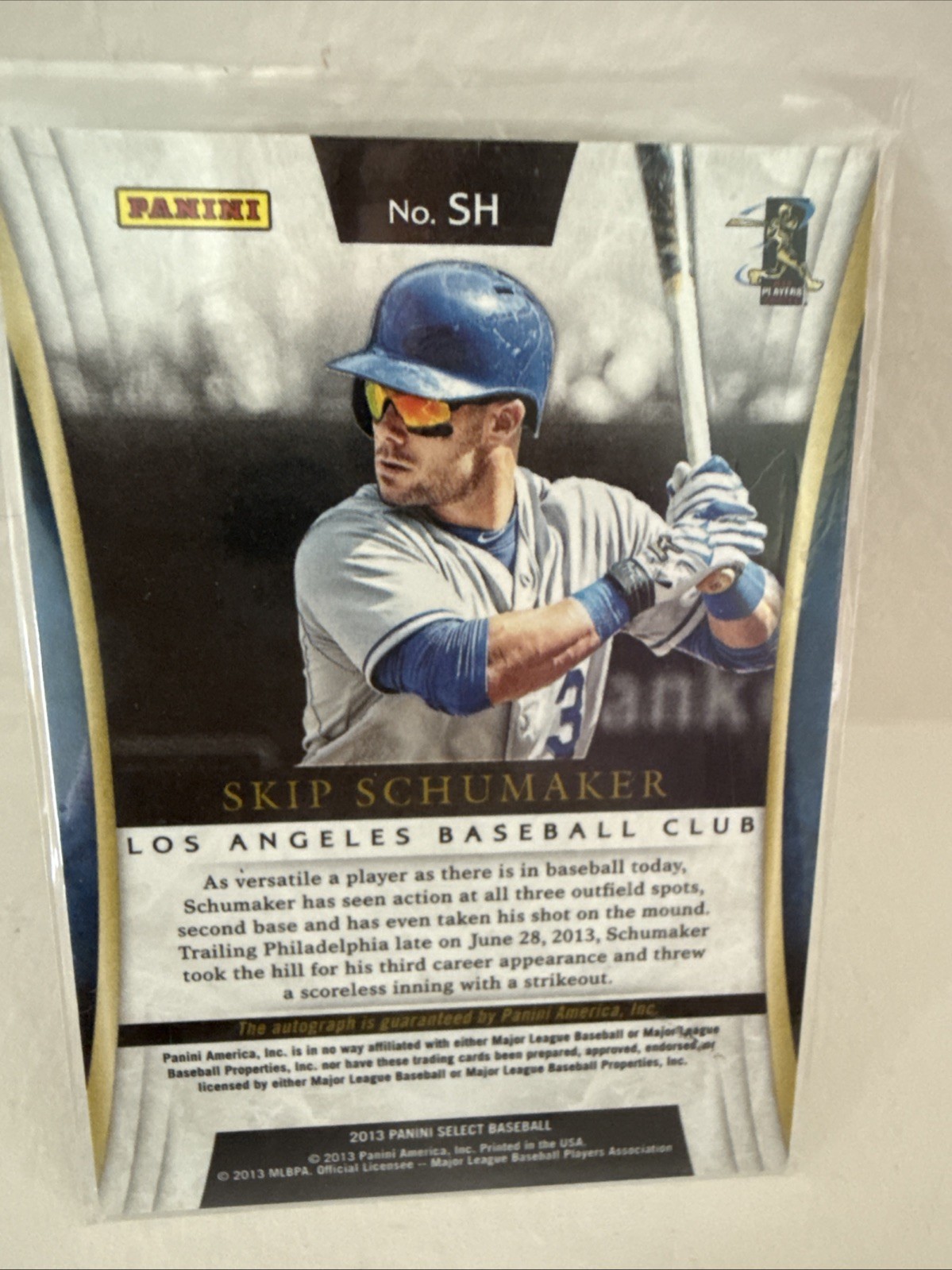 2013 Panini Select Skip Schumaker Autograph Card – Los Angeles Baseball Club