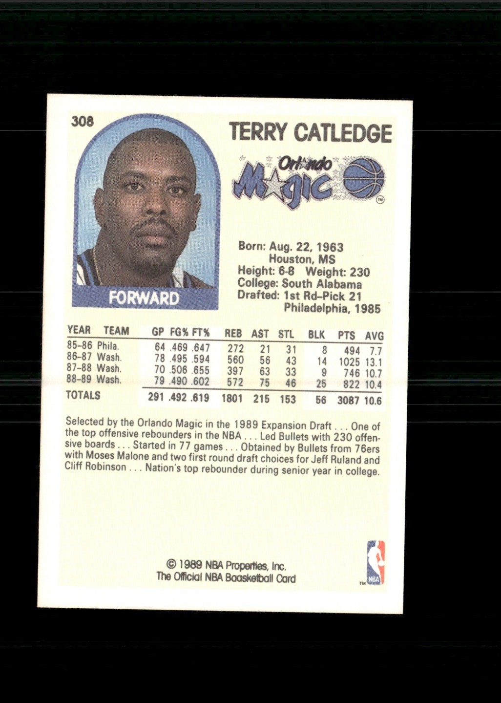 1989-90 NBA Properties Terry Catledge