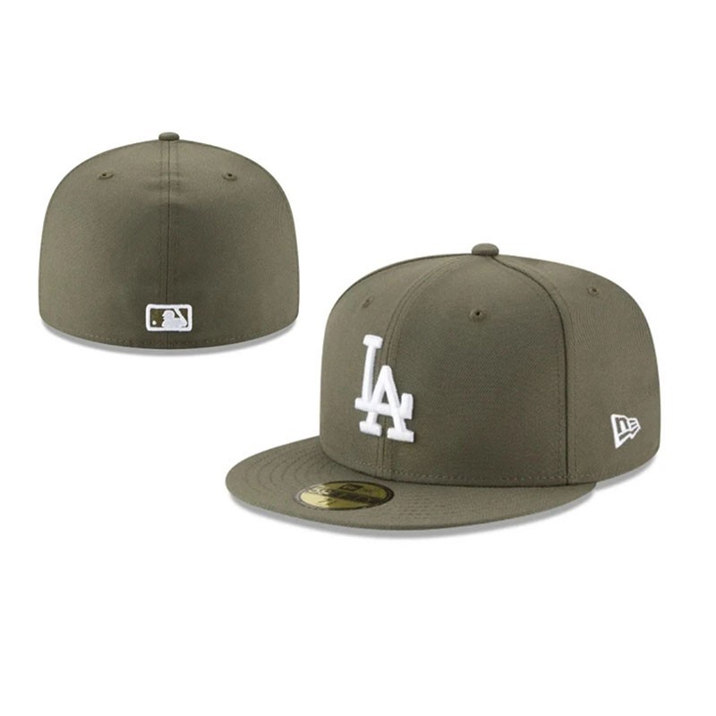 Los Angeles Dodgers Hat Fitted LA 59FIFTY Solid Color Series Basic Stitched Cap