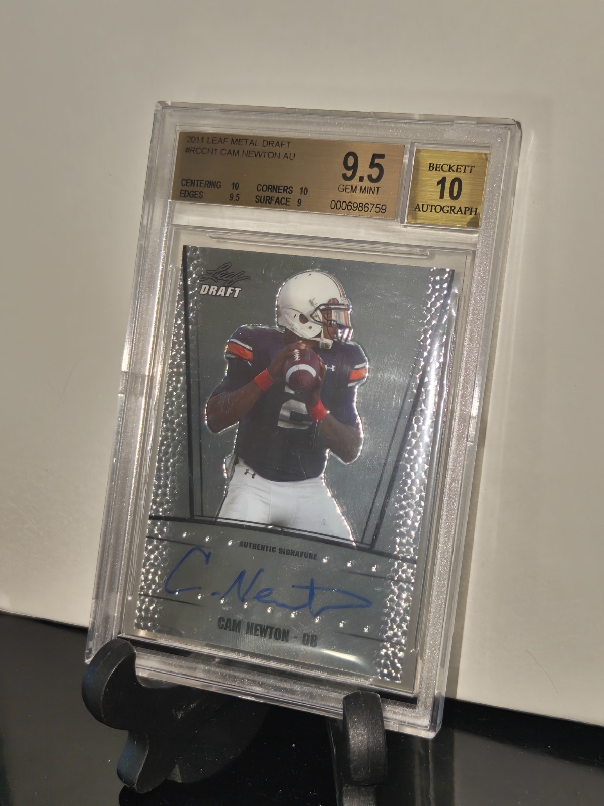 2011 Leaf Metal Draft Rookie Autograph #RC-CN1 Cam Newton