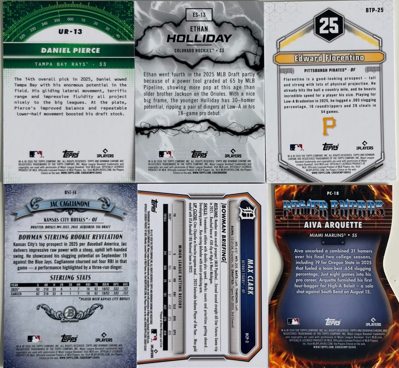 2026 Bowman Baseball Chrome Insert Cards Top 100 Sterling Sluggers – You Pick!