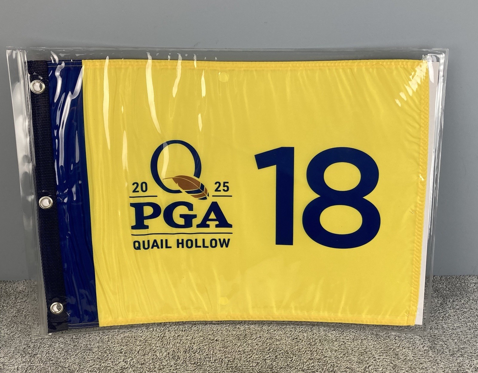 2025 PGA Championship ‘Quail Hollow’ Yellow Golf Pin Flag 20”x14”