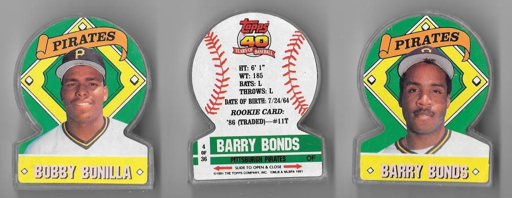 1991 Topps Stand-Ups (No Candy Clear) – PITTSBURGH PIRATES Team Set