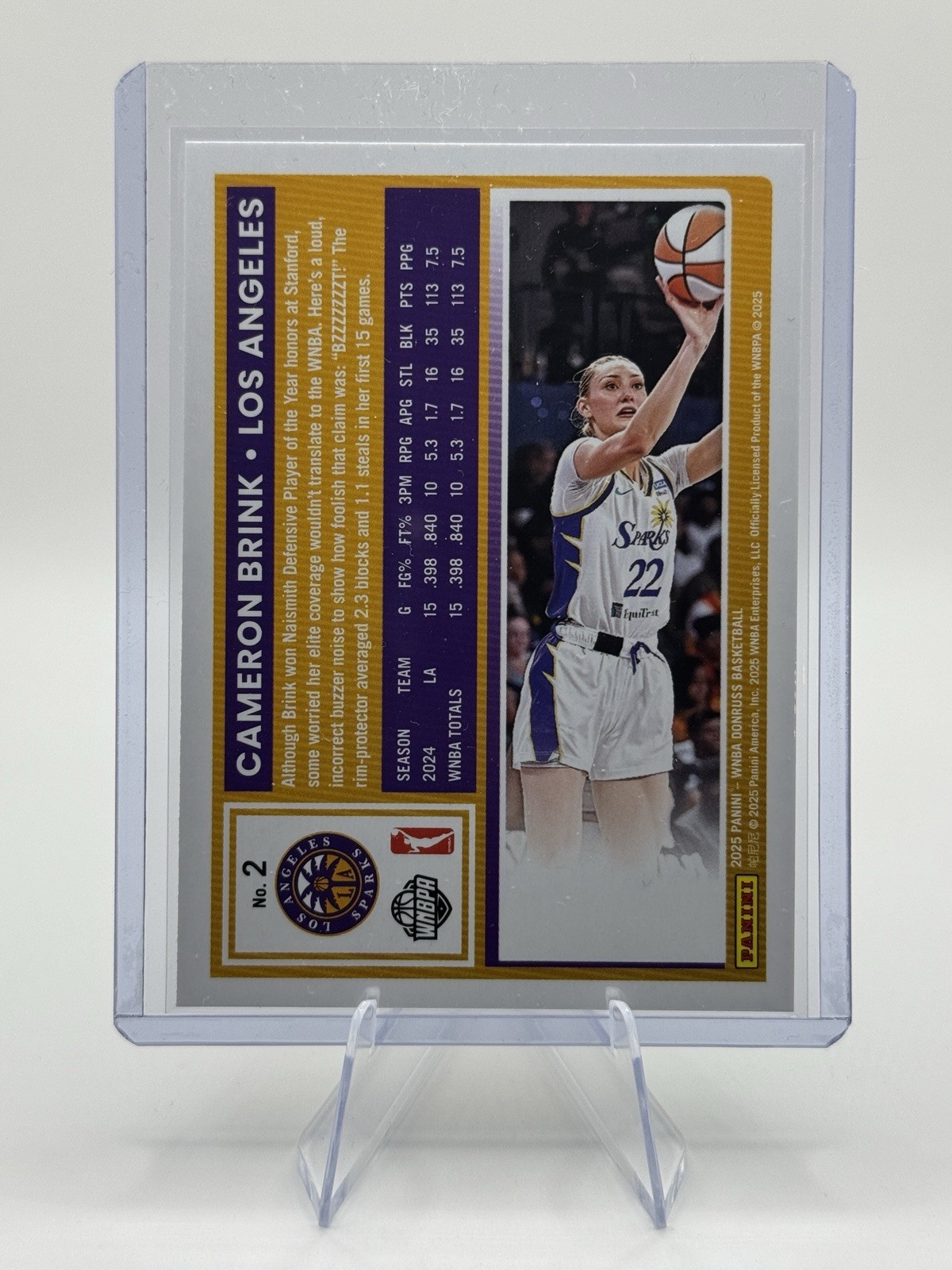 💛 2025 WNBA Panini Donruss – Cameron Brink #2 LA Sparks