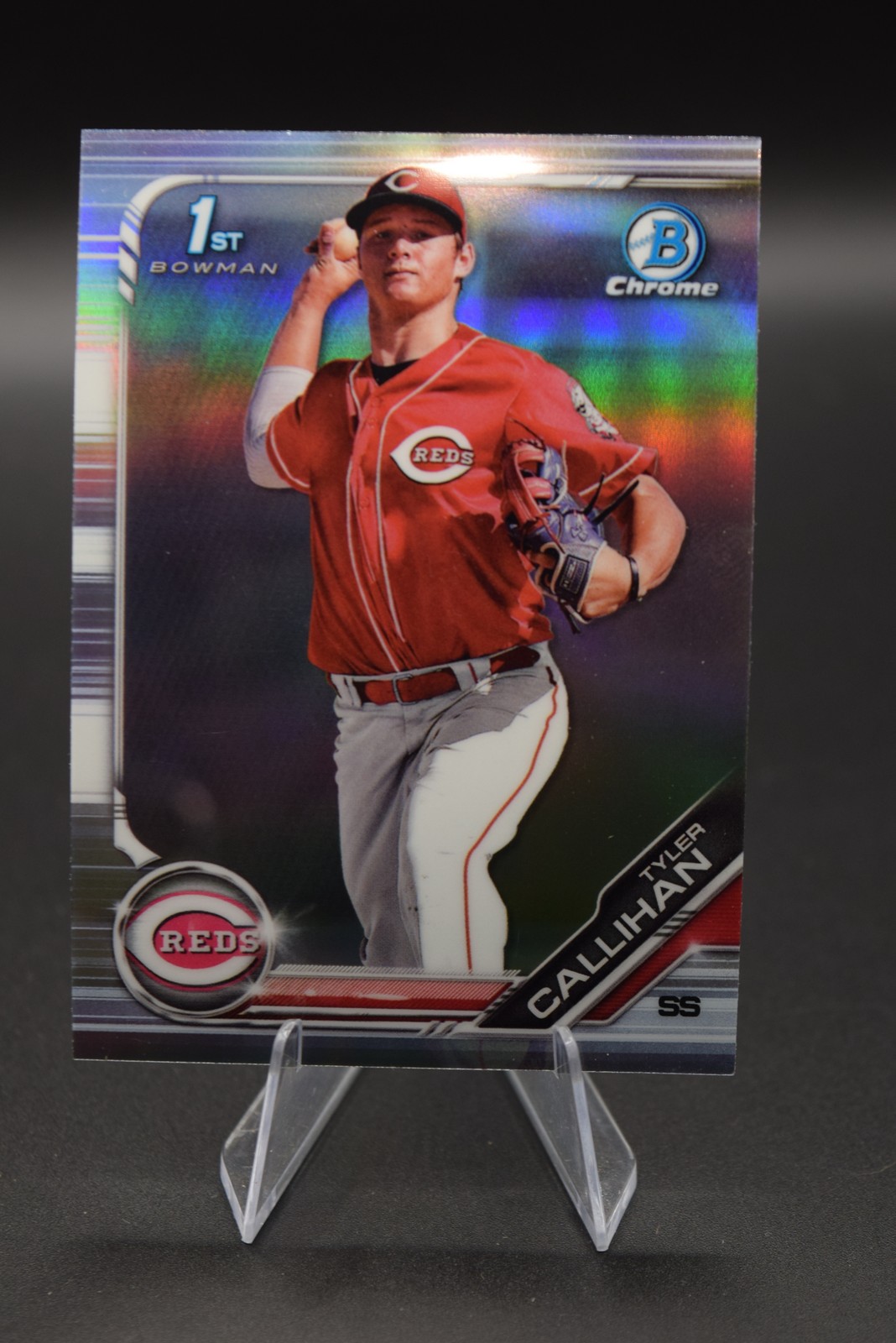 Tyler Callihan 2019 Bowman Draft #BDC-47 Chrome Refractor Cincinnati Reds