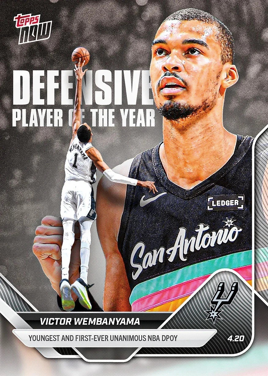 BASKET 2025-2026 NBA TOPPS NOW DPOY VICTOR WEMBANYAMA SAN ANTONIO SPURS PREORDER