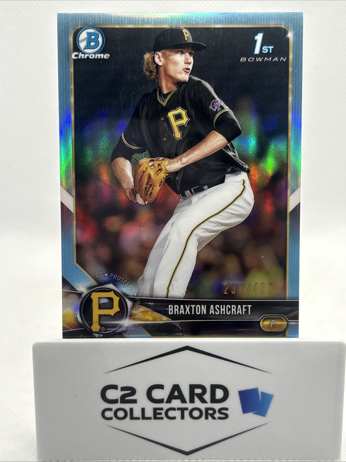 2018 BOWMAN DRAFT #BDC-95 BRAXTON ASHCRAFT BOWMAN 1ST SKY BLUE 237/402 PIRATES
