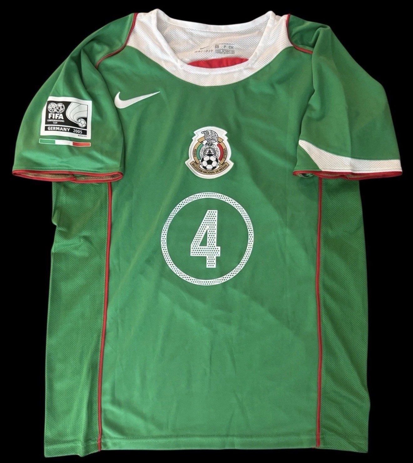 Rafa Márquez #4 Mexico 2005 Home Jersey M Green Nike Selección Soccer