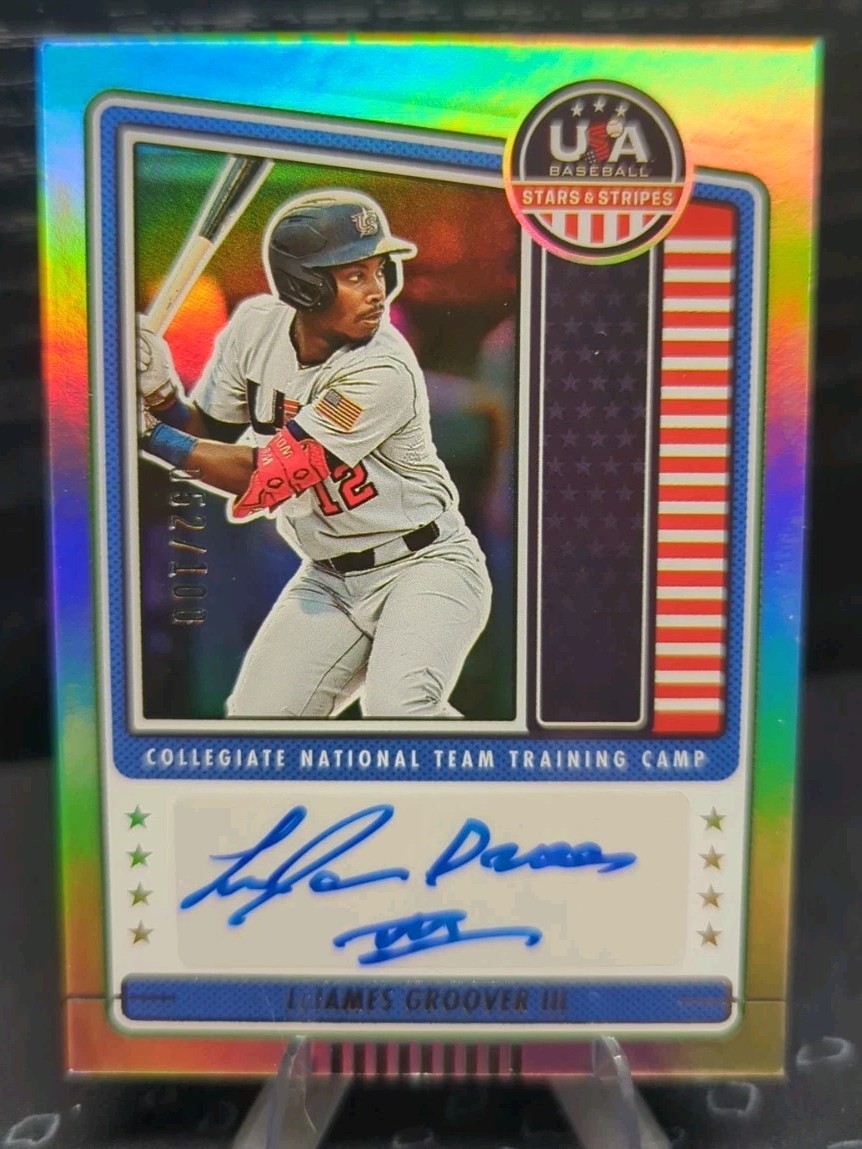 2023 Panini USA Stars & Stripes LuJames Groover III Collegiate Silver Auto /100