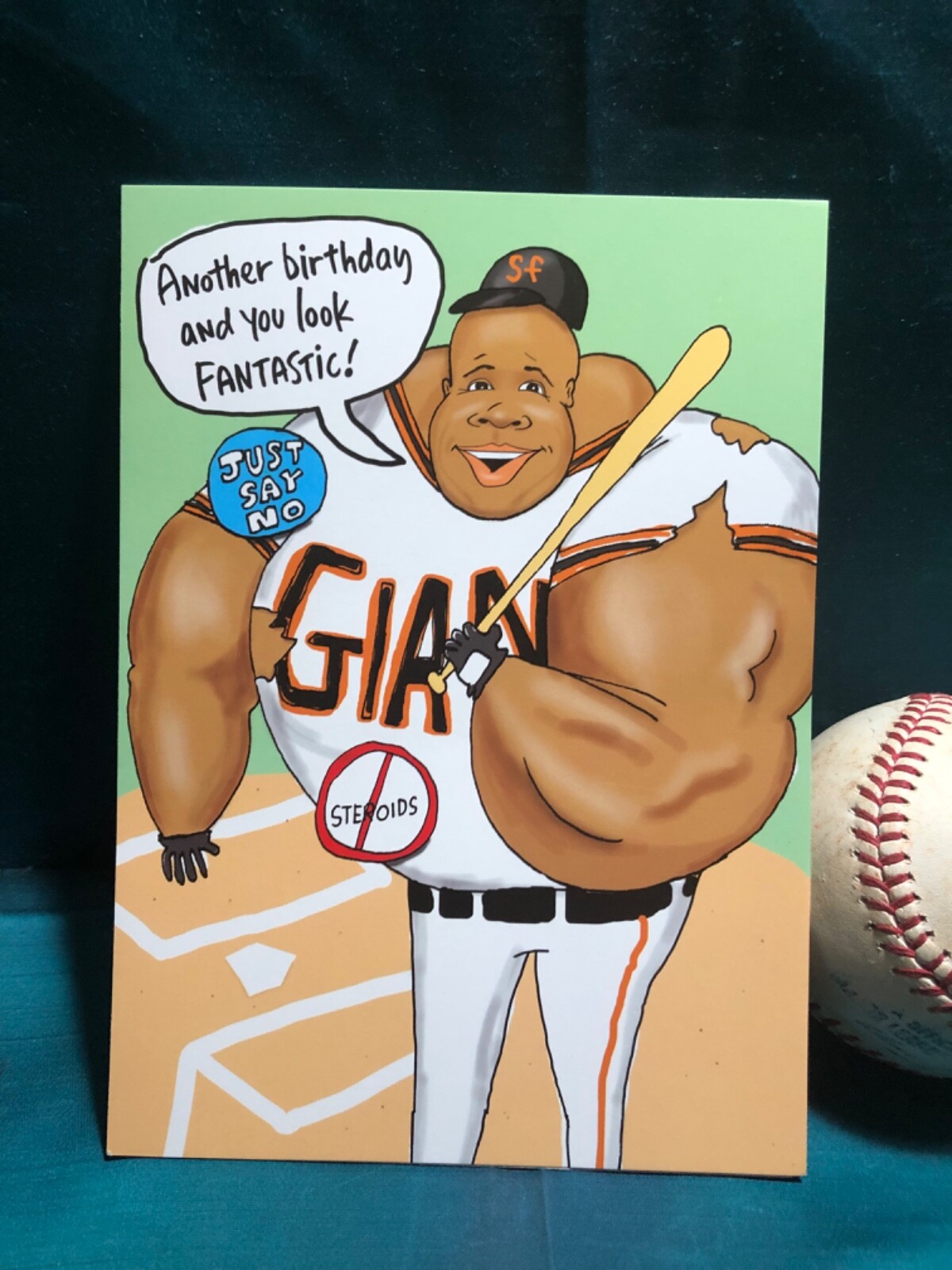 Mooning Duck Barry Bonds Birthday Card Just Say No – Steroids Rare Funny