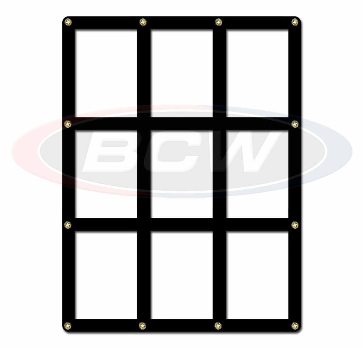 1 BCW High Quality Clear 9 Card Screwdown Holder Black Border 12 1/2 x 9 1/2 NEW