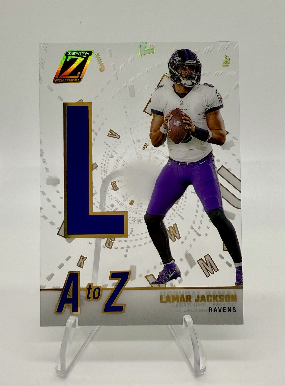 2023 Panini Zenith #12 Lamar Jackson A to Z Acetate Case Hit SSP Ravens