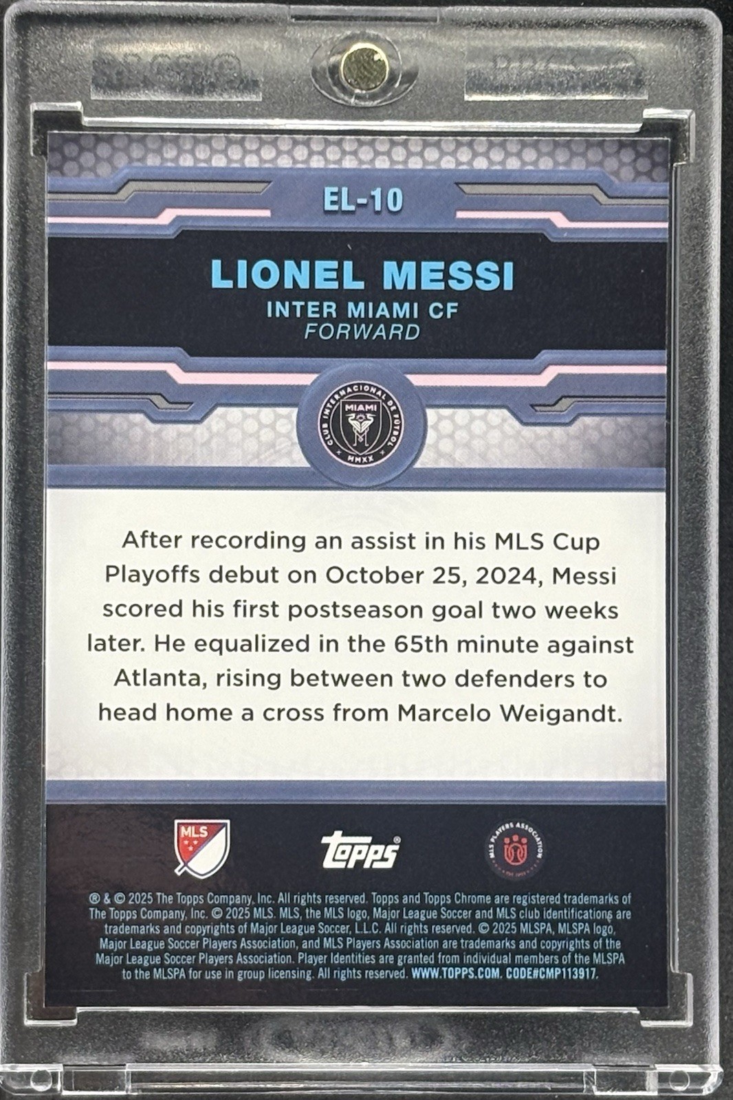 Lionel Messi FLAME REFRACTOR CHROME INTER MIAMI CARD