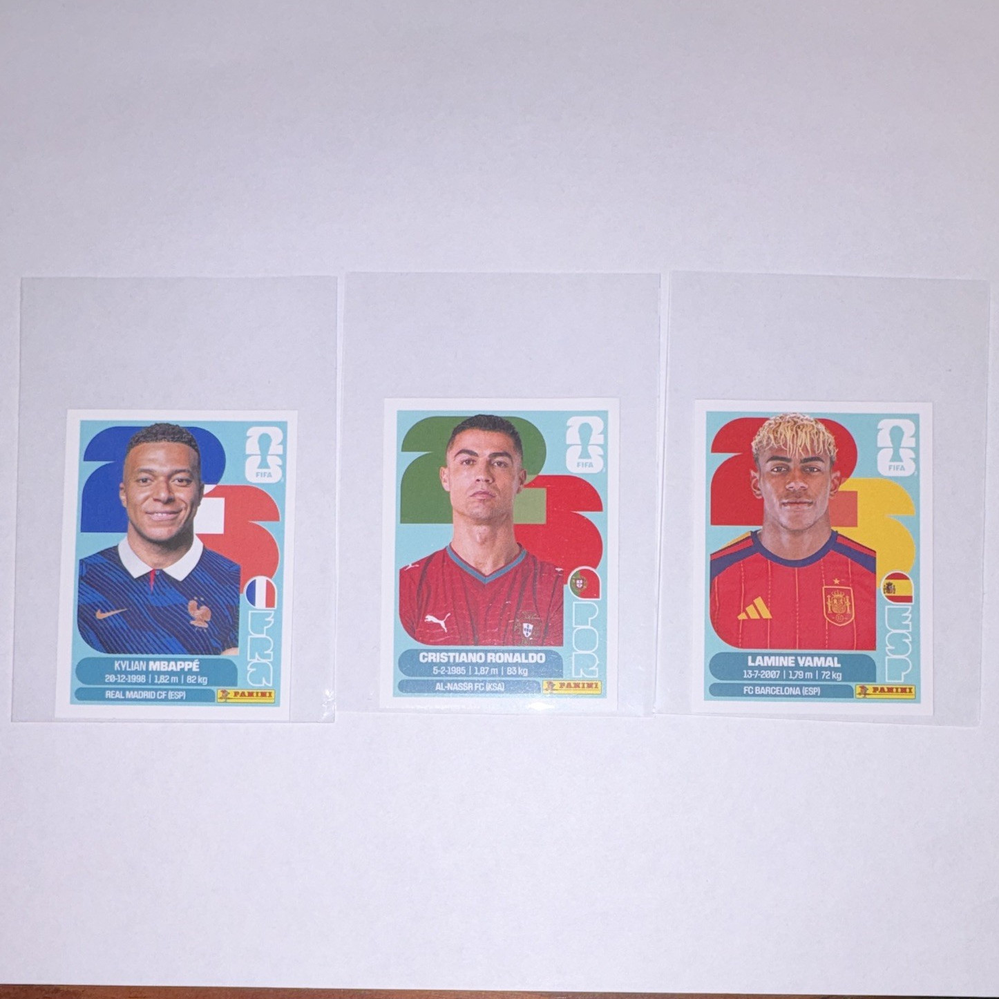 Panini FIFA World Cup 2026 3-Card Lot Mbappé Ronaldo Lamine Yamal
