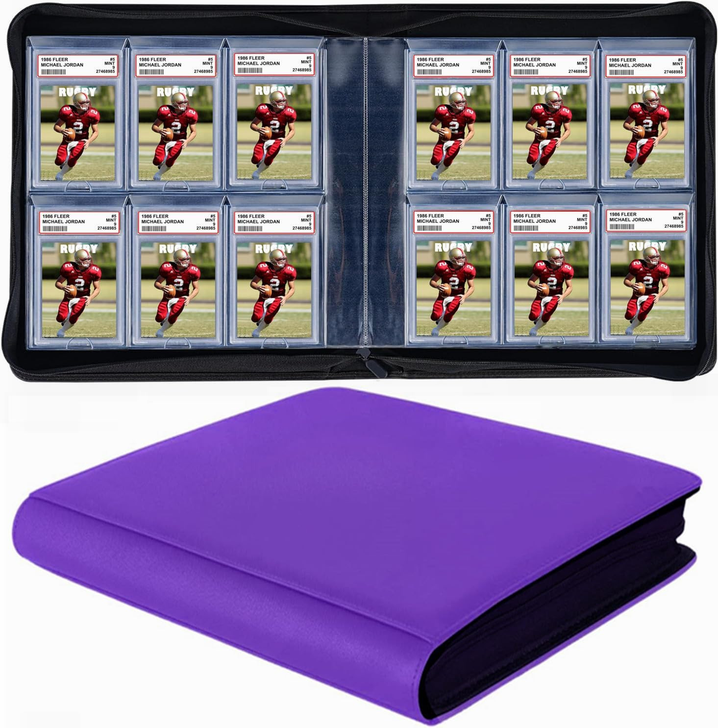 60 Pockets Graded Card Binder, Toploading Slab Holder Album, PU Leather Graded