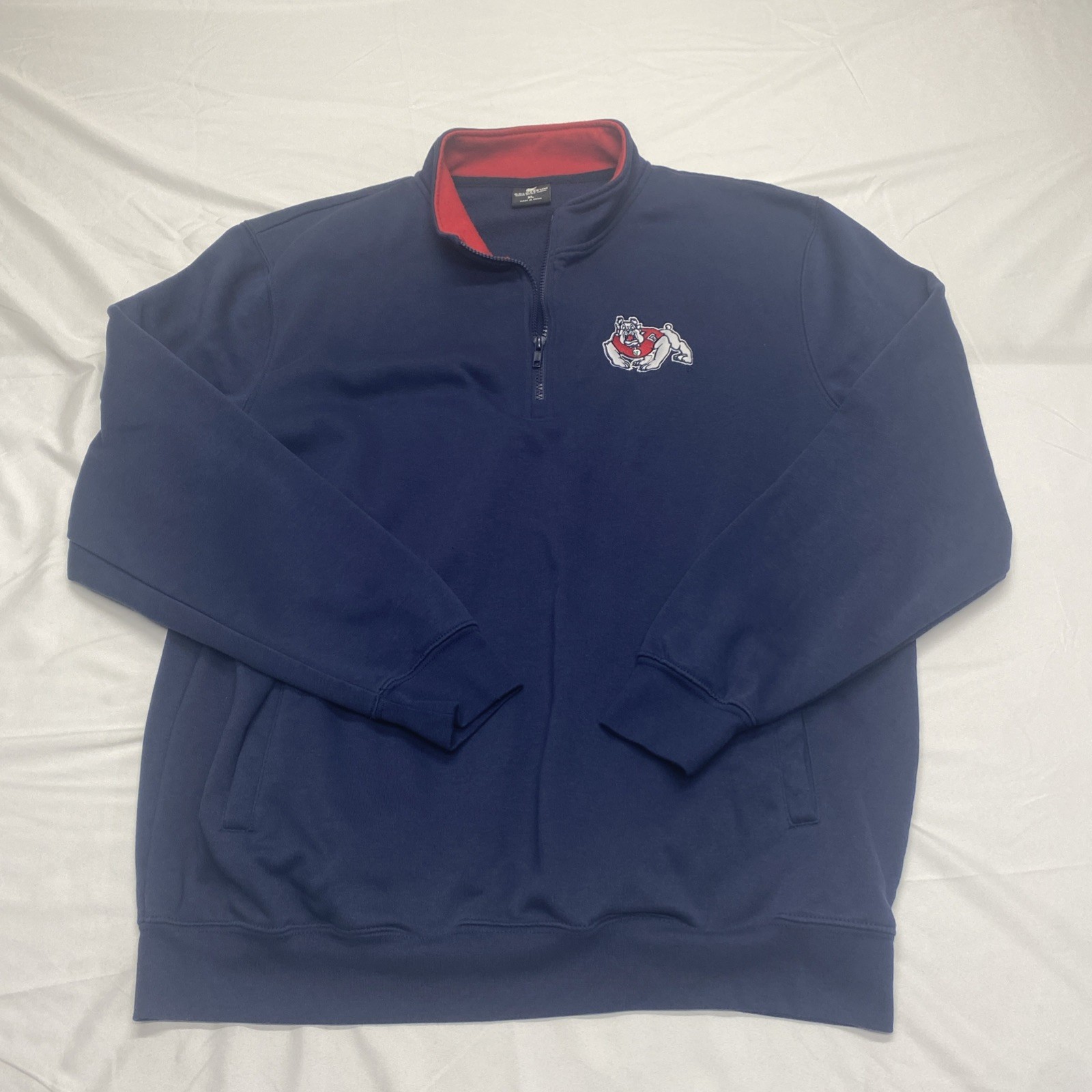 Colosseum Fresno State Bulldogs Tortugas Logo Quarter-Zip Jacket Navy Men’s XL