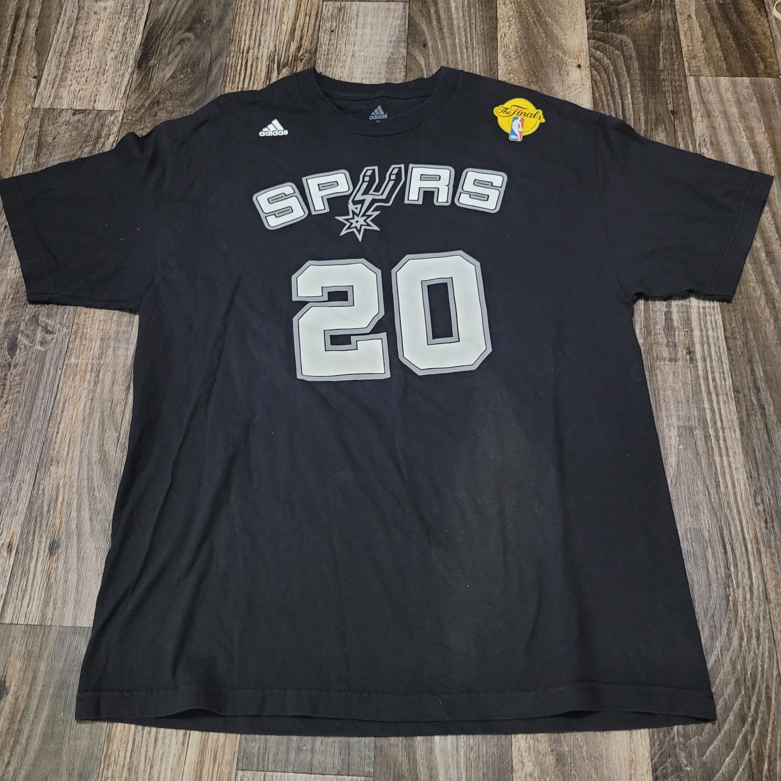 Adidas San Antonio Spurs Many Ginobili Jersey Shirt Size XL NBA Finals (Stained)