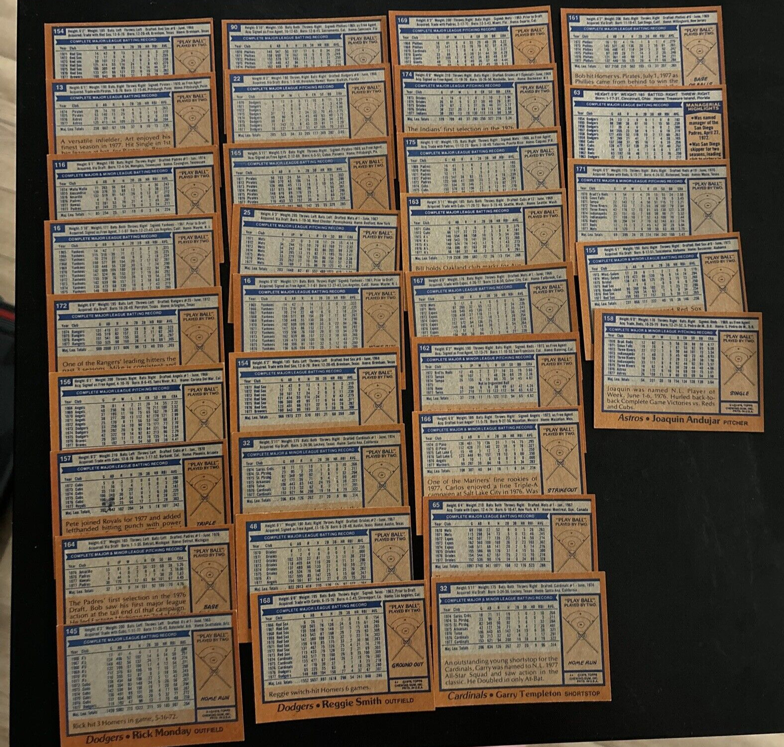 1978 Topps Baseball Card Singles #1-175 U-Pick EX+ FREE SHIPPING