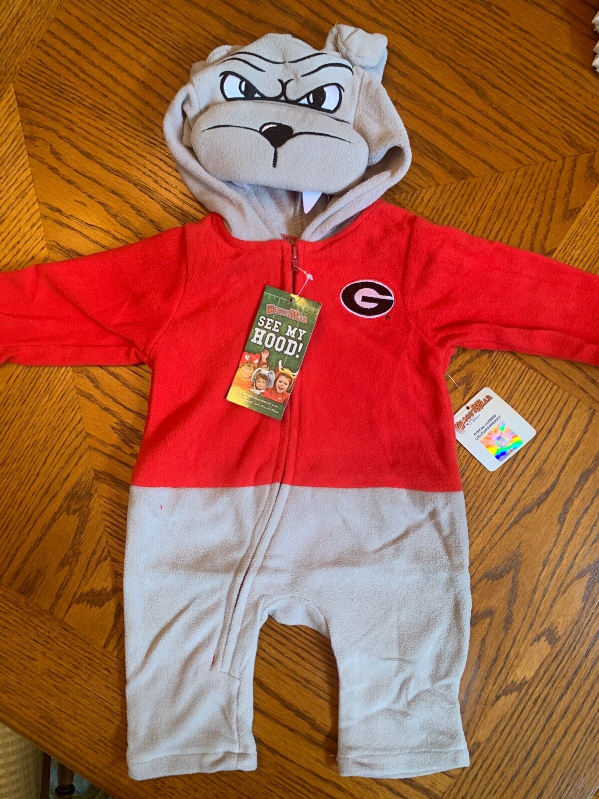 Georgia Bulldogs Infant Mascot Wear Sleeper Halloween costume Full zip toddler