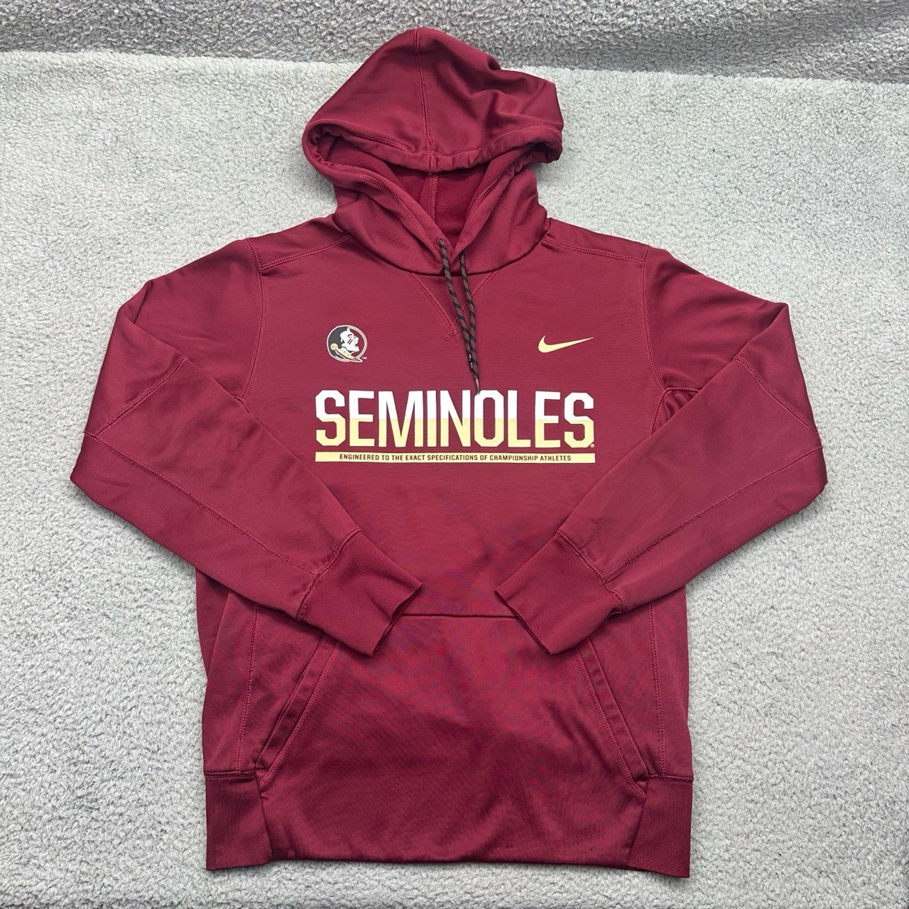 Nike 32868X-FS1 FSU Florida State Seminoles Mens Small Maroon Hoodie Sweatshirt