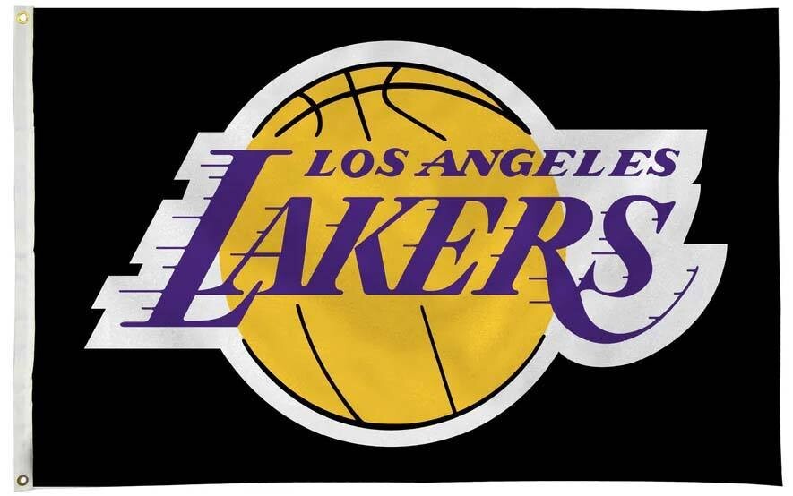 Los Angeles Lakers 3×5 Banner Flag Black Basketball NBA Grommets Lebron Kobe New