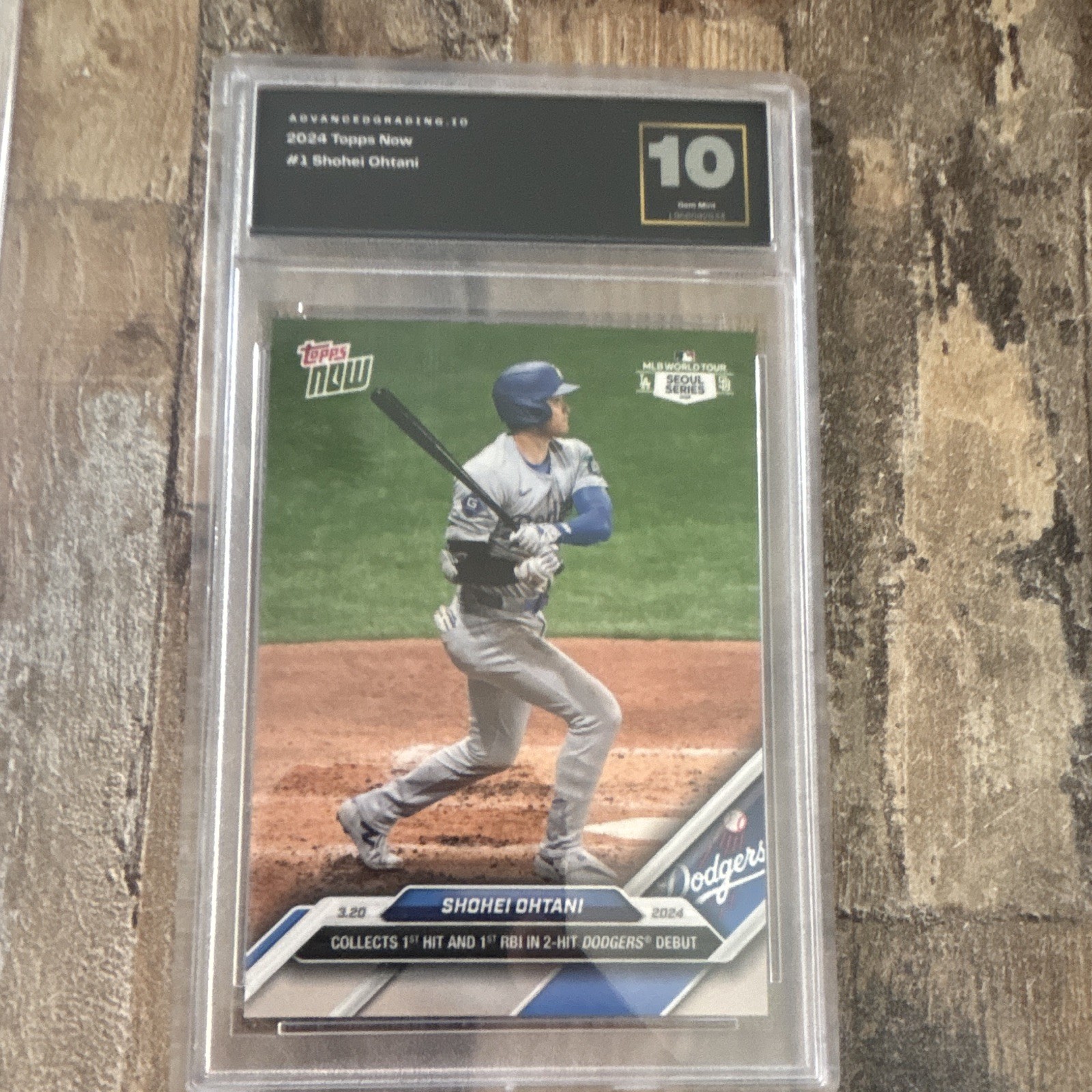 Topps 2024 Topps Now Shohei Ohtani #1 Graded Gem/Mt 10 Dodgers Seoul Series